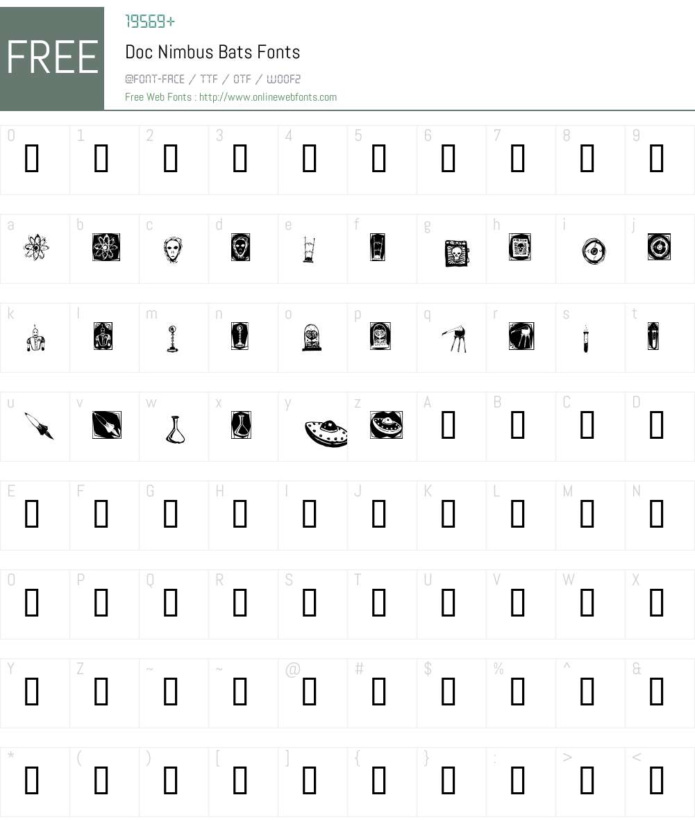 Doc Nimbus Bats Font Screenshots