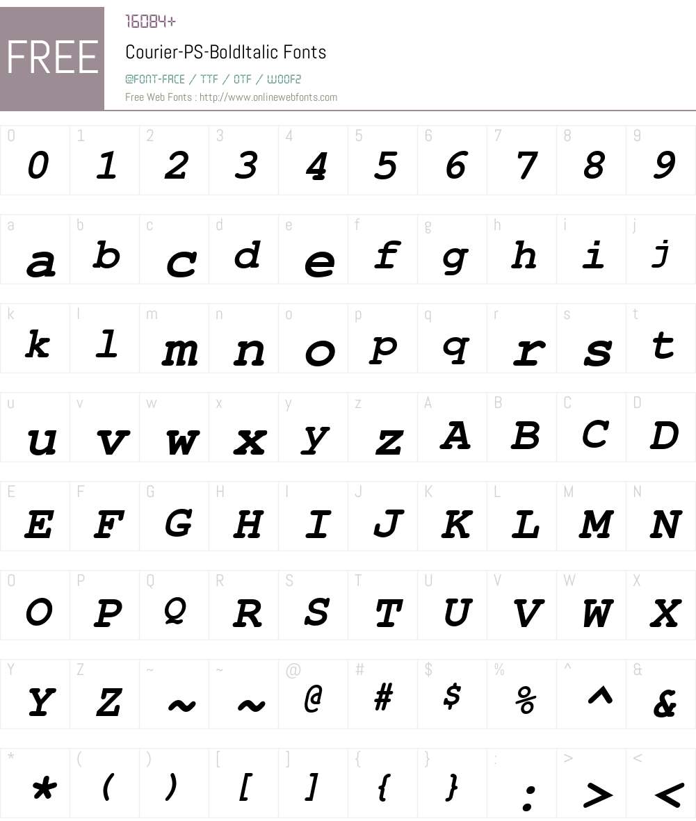 Courier-PS Font Screenshots