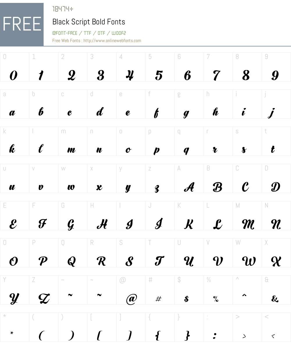 BlackScript-Bold Font Screenshots
