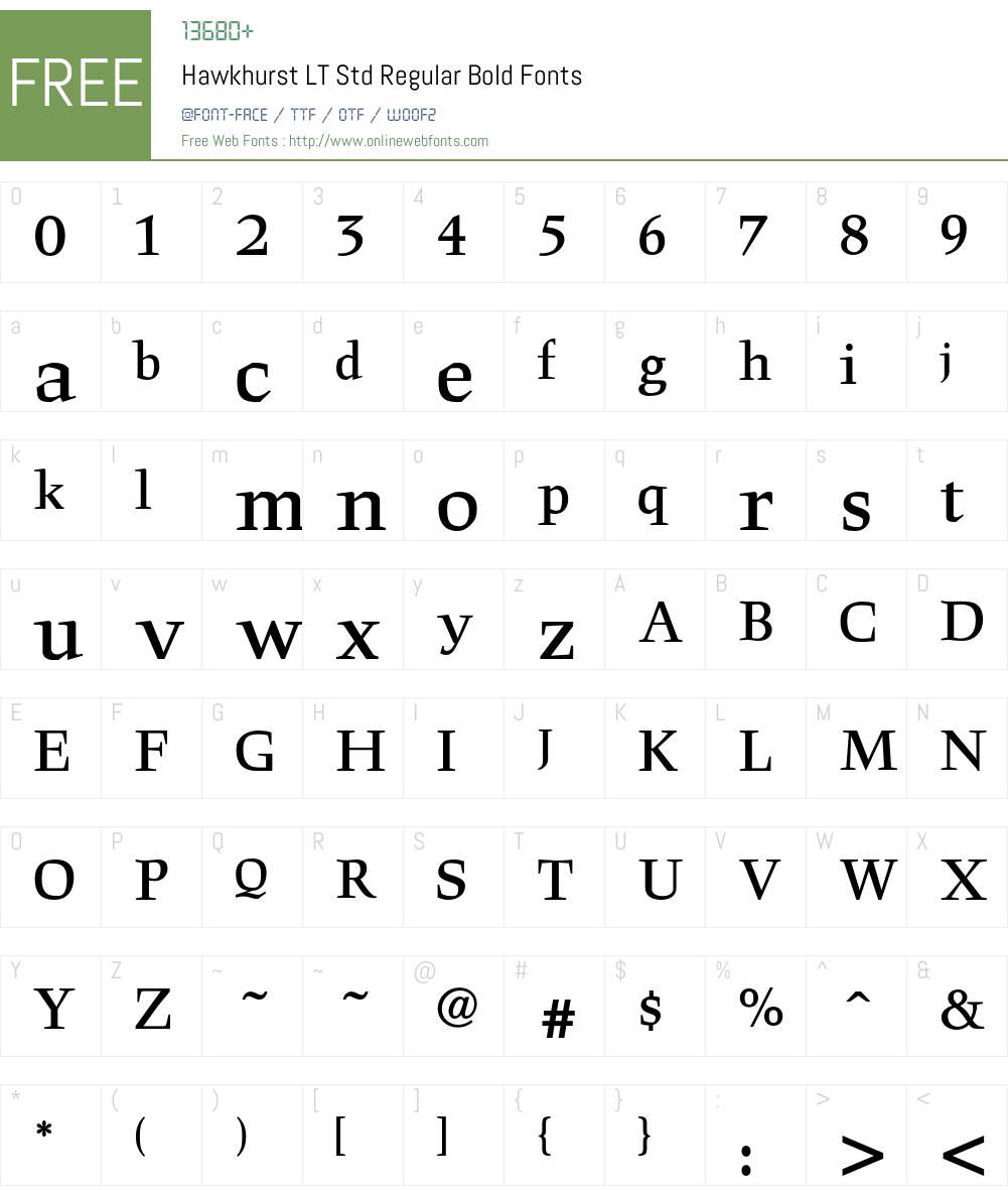 Hawkhurst LT Std Regular Font Screenshots