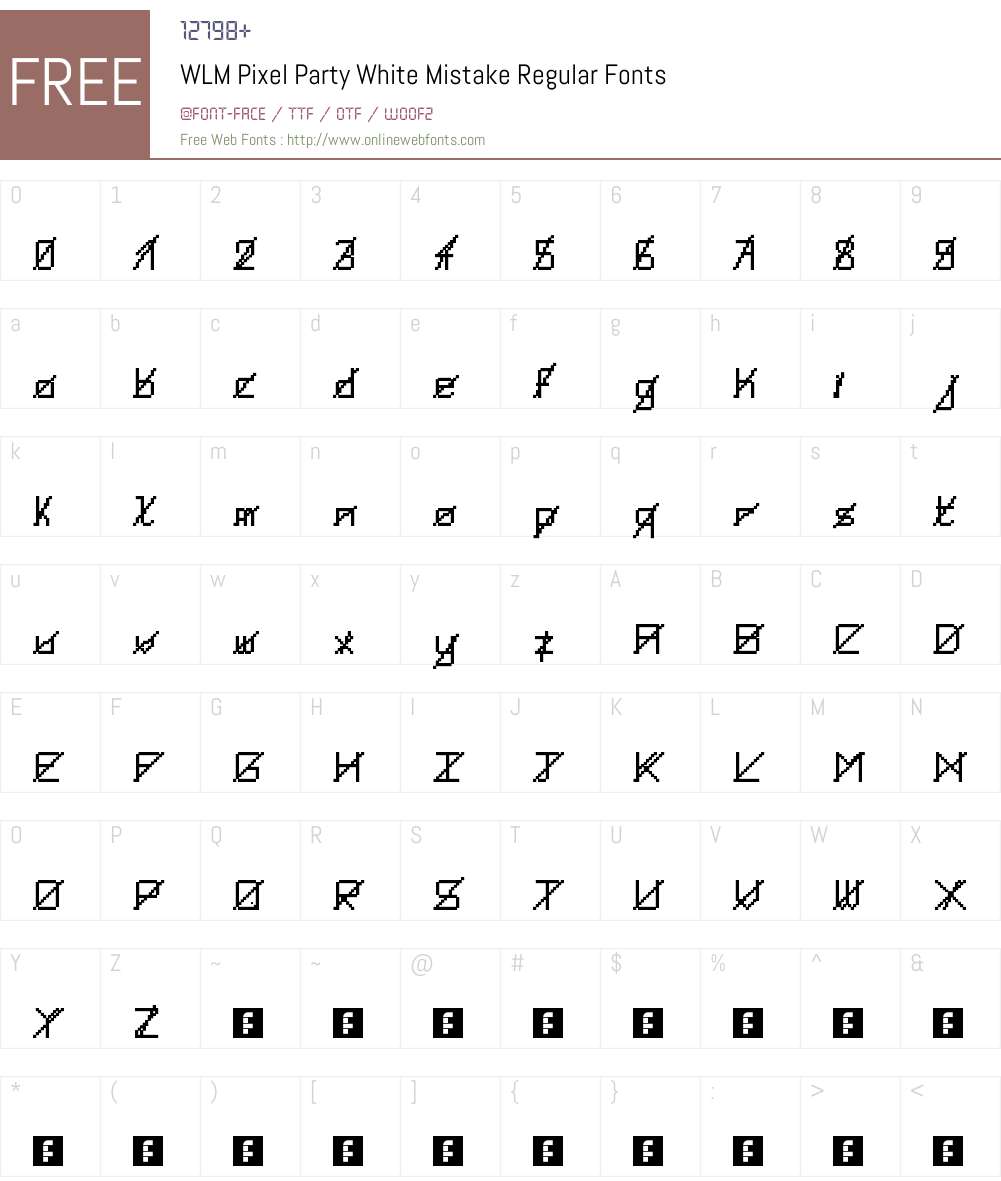 WLM Pixel Party White Mistake Font Screenshots