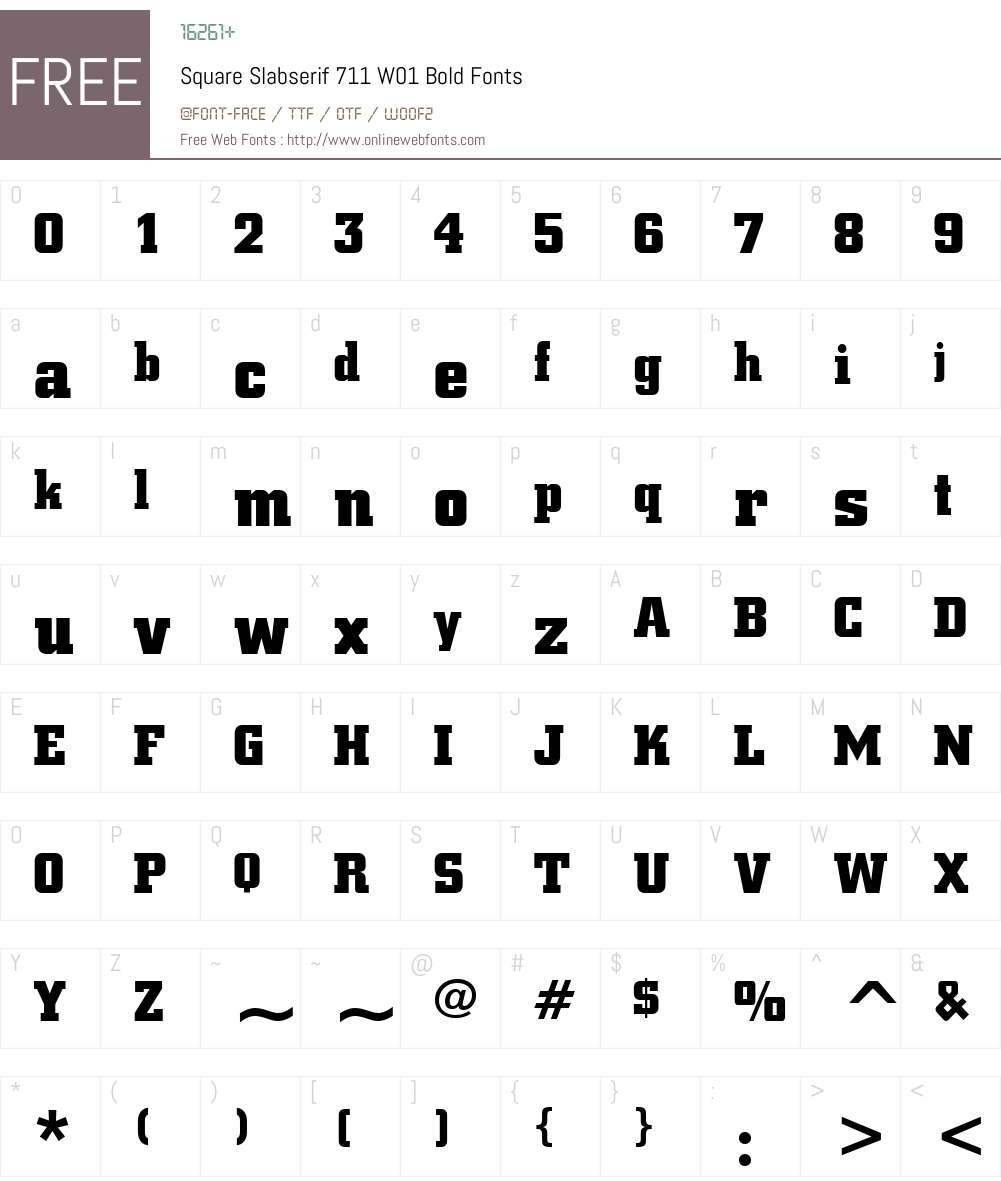 SquareSlabserif711W01-Bold Font Screenshots