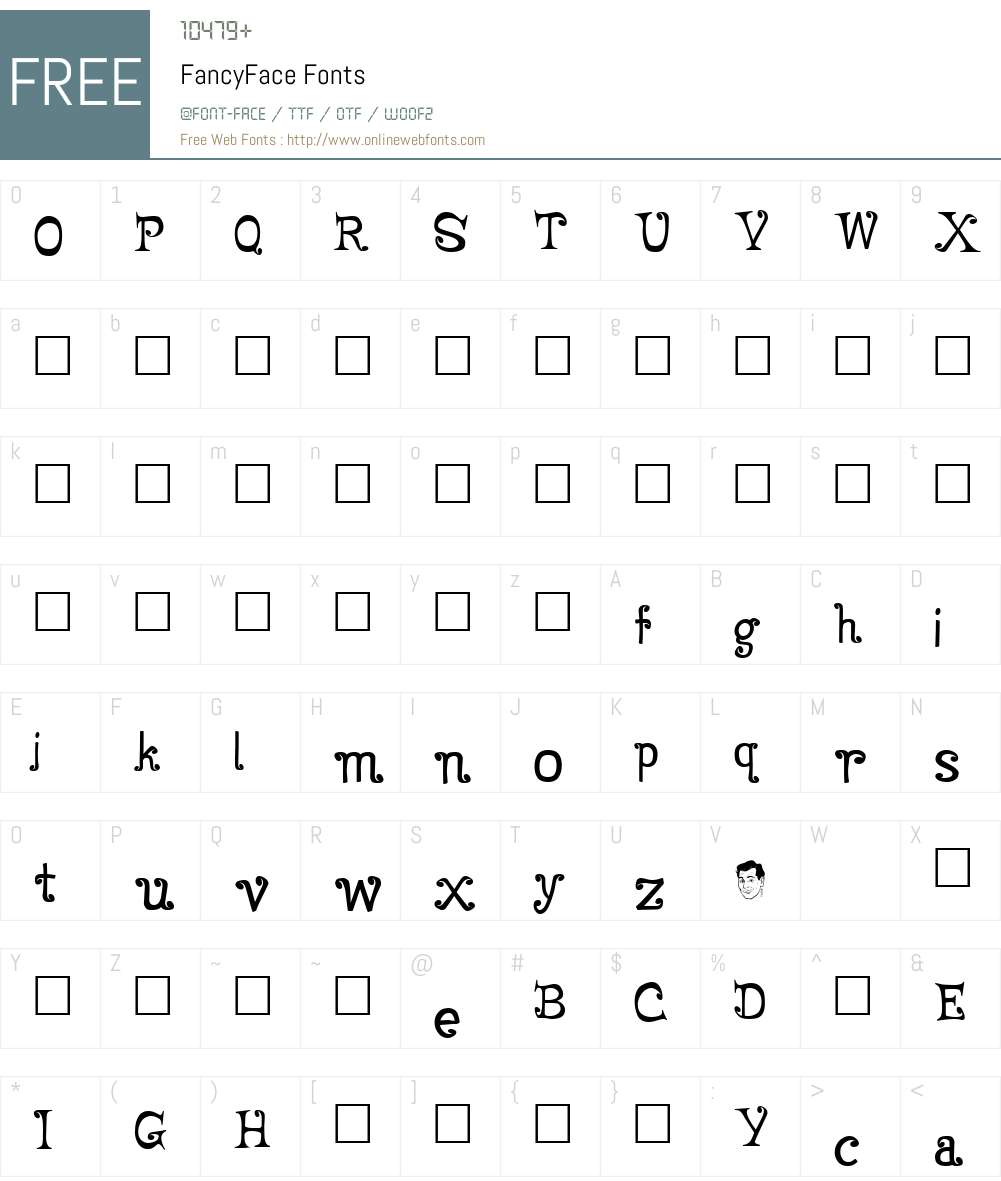 FancyFace Font Screenshots