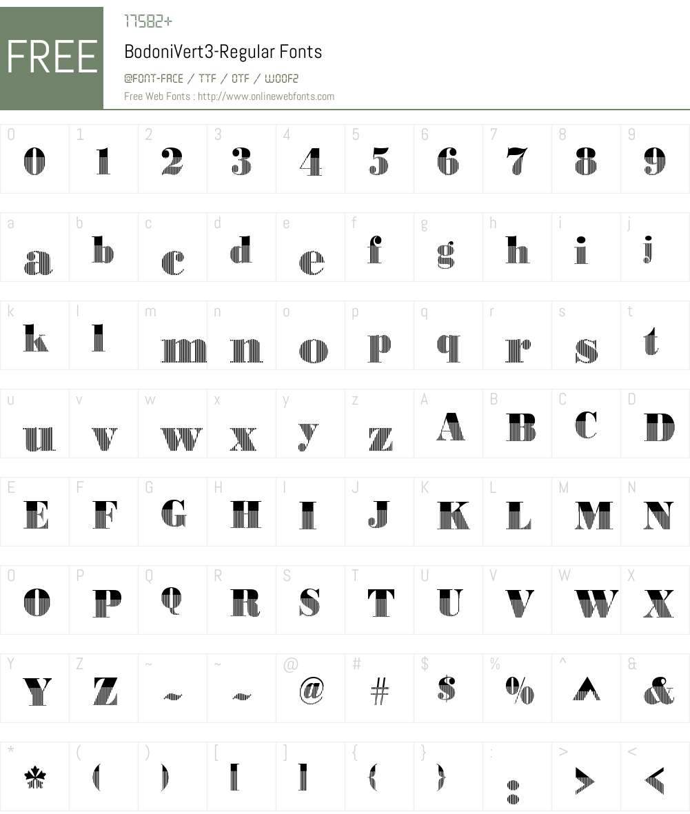 BodoniVert3 Font Screenshots