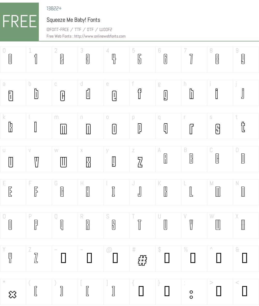 Squeeze Me Baby! Font Screenshots