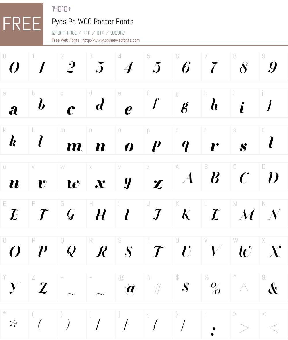 PyesPaW00-Poster Font Screenshots