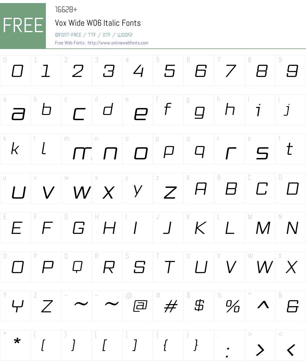 Vox Font Screenshots