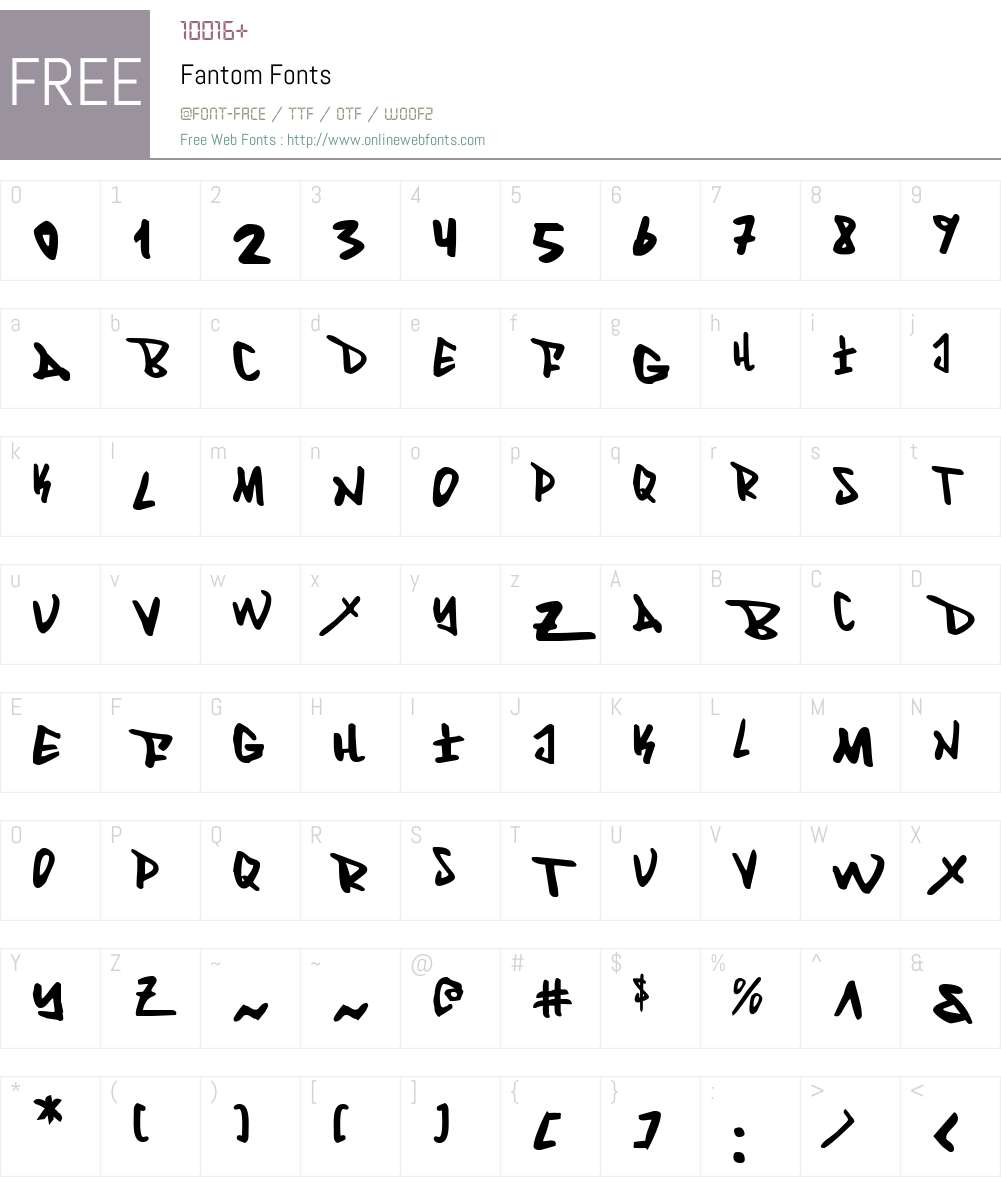 Fantom Font Screenshots