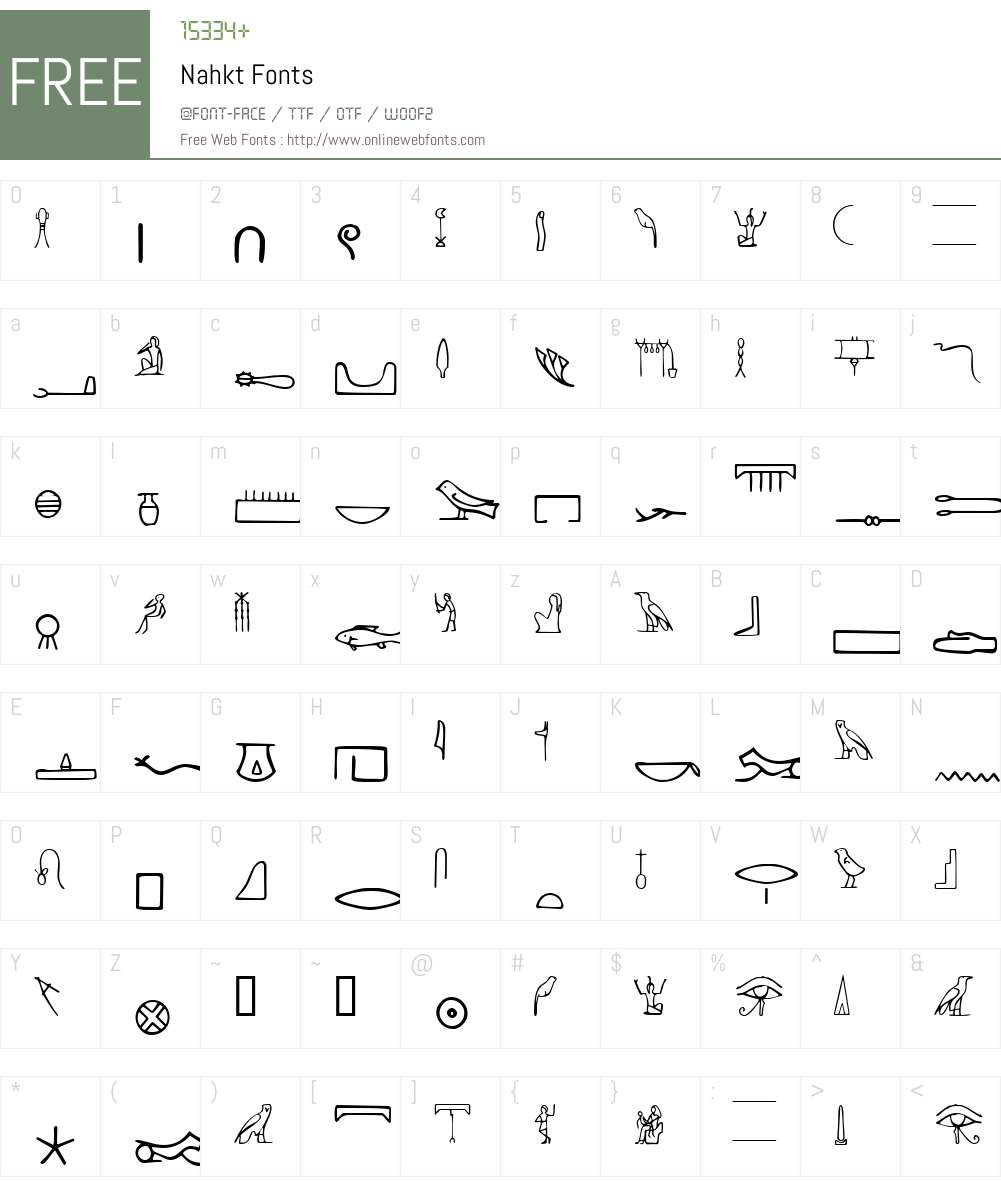 Nahkt Font Screenshots