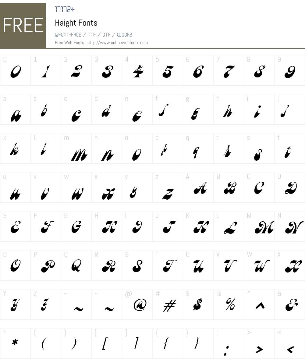 Haight Font Screenshots