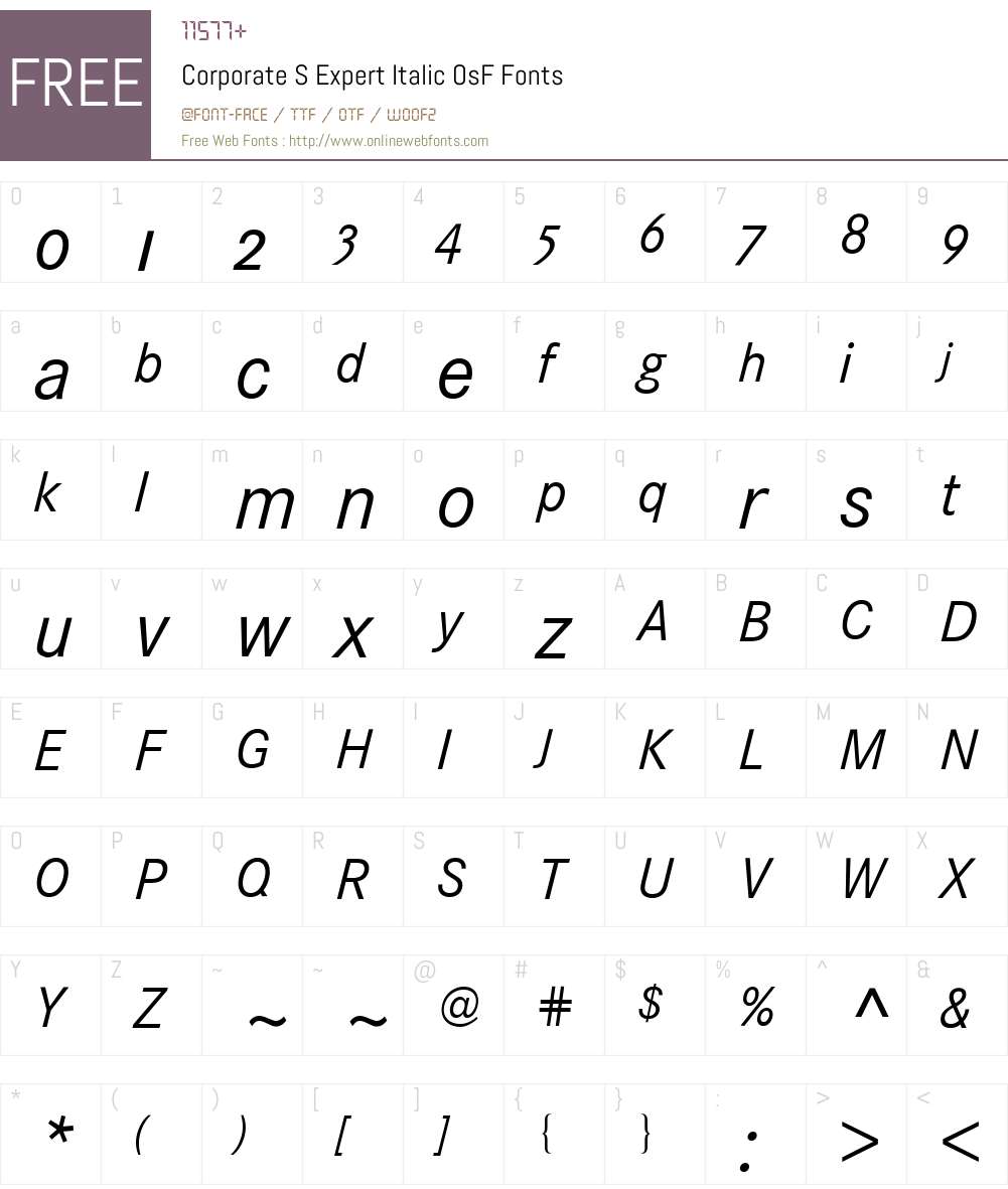 Corporate S Expert BQ Font Screenshots