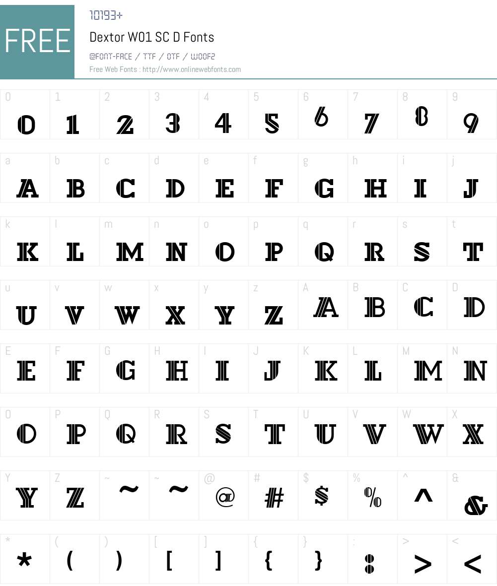 DextorW01-SCD Font Screenshots