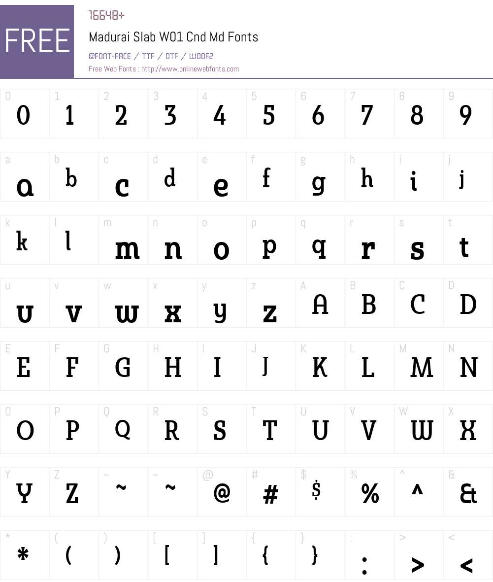 MaduraiSlabW01-CndMd Font Screenshots