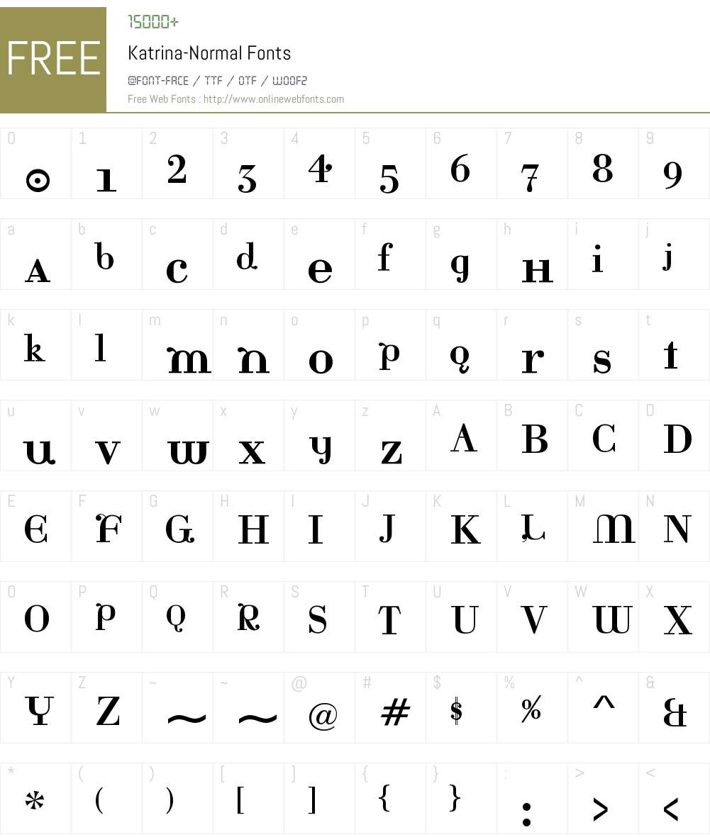 Katrina Font Screenshots