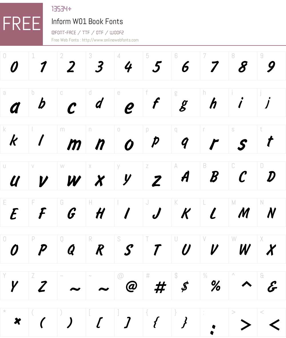 InformW01-Book Font Screenshots