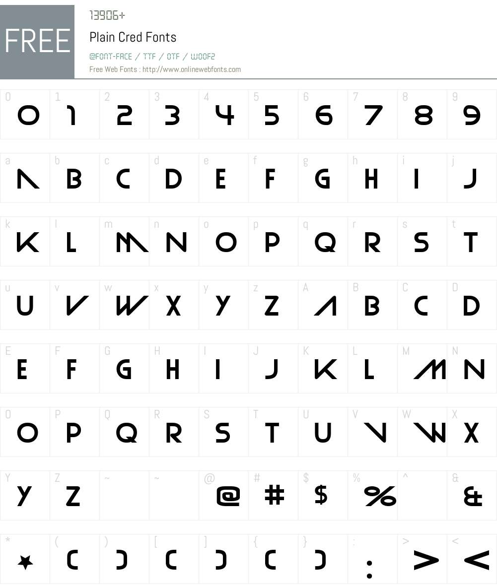 Plain Cred Font Screenshots