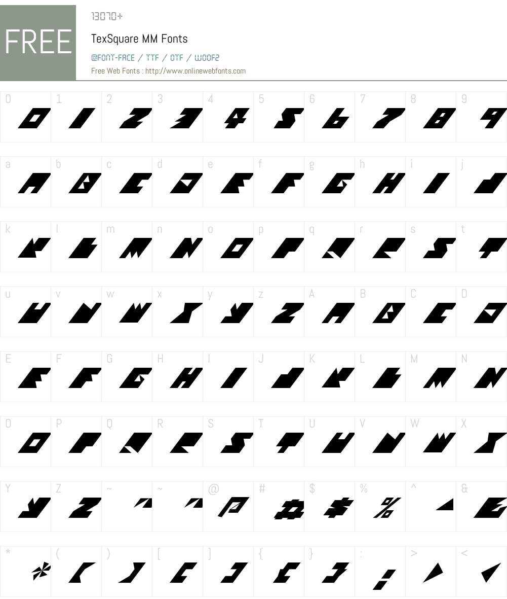 TexSquare MM Font Screenshots