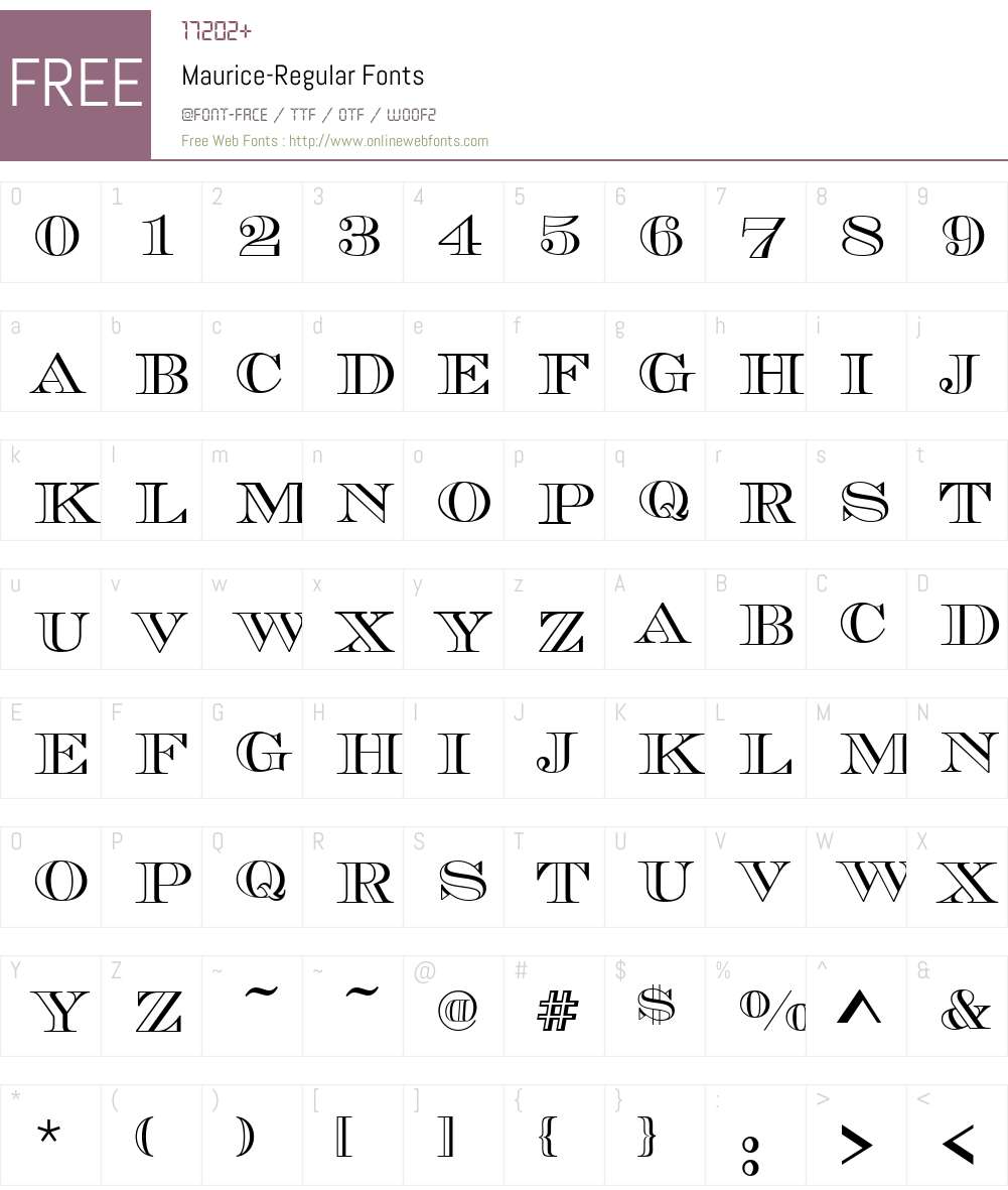 Maurice Font Screenshots