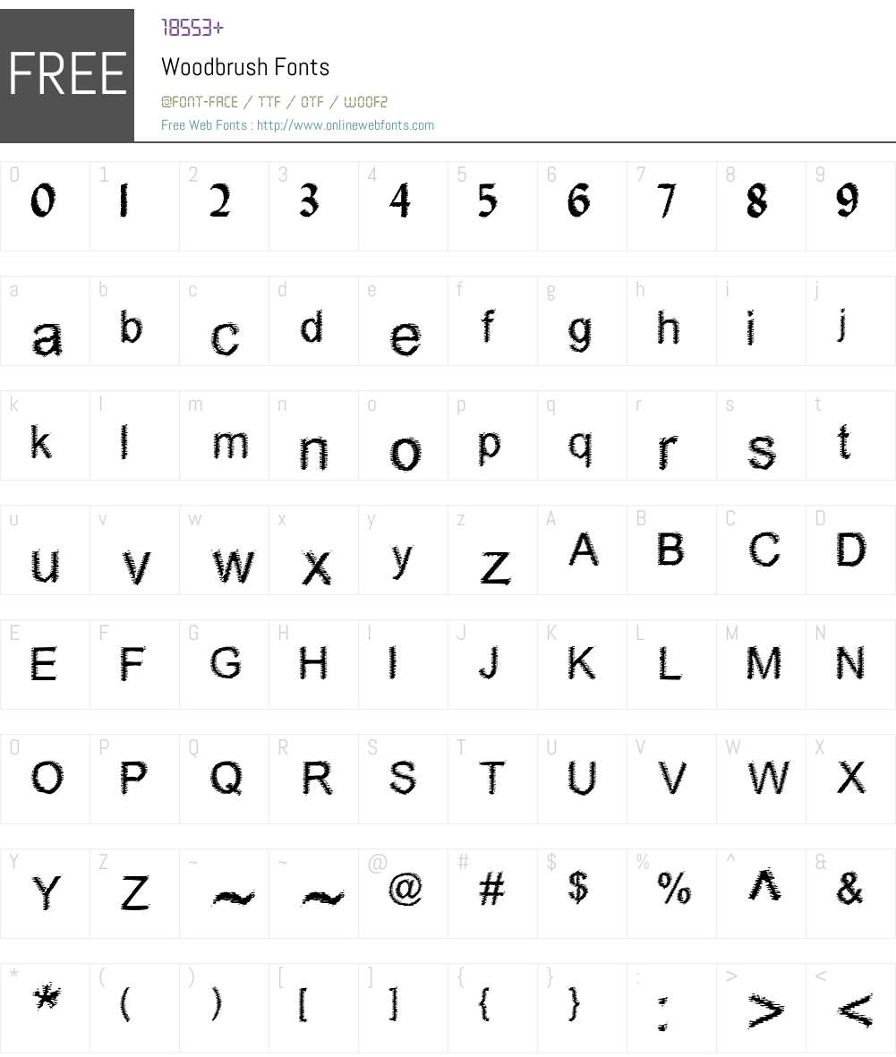 Woodbrush Font Screenshots