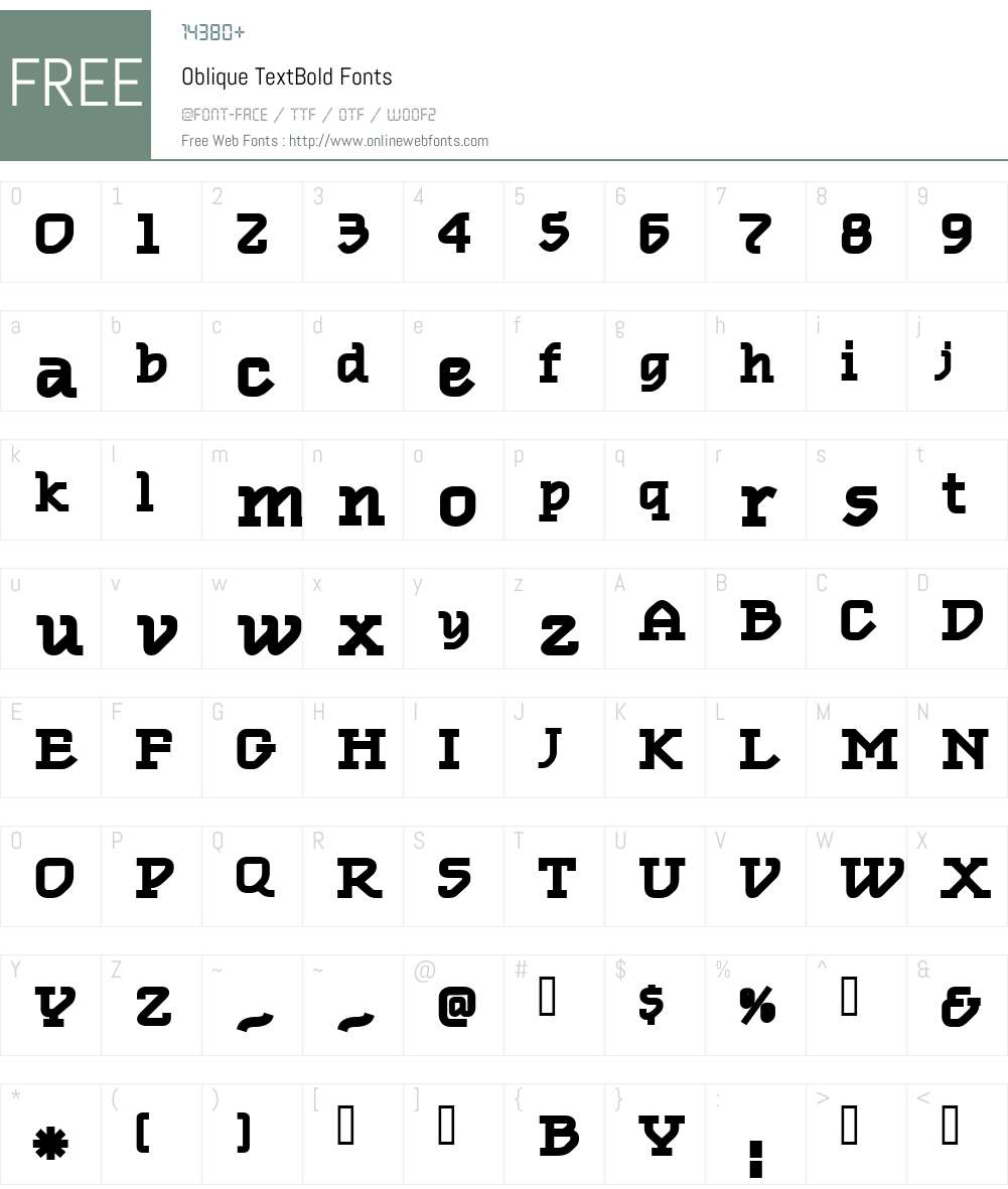 Oblique TextBold Font Screenshots