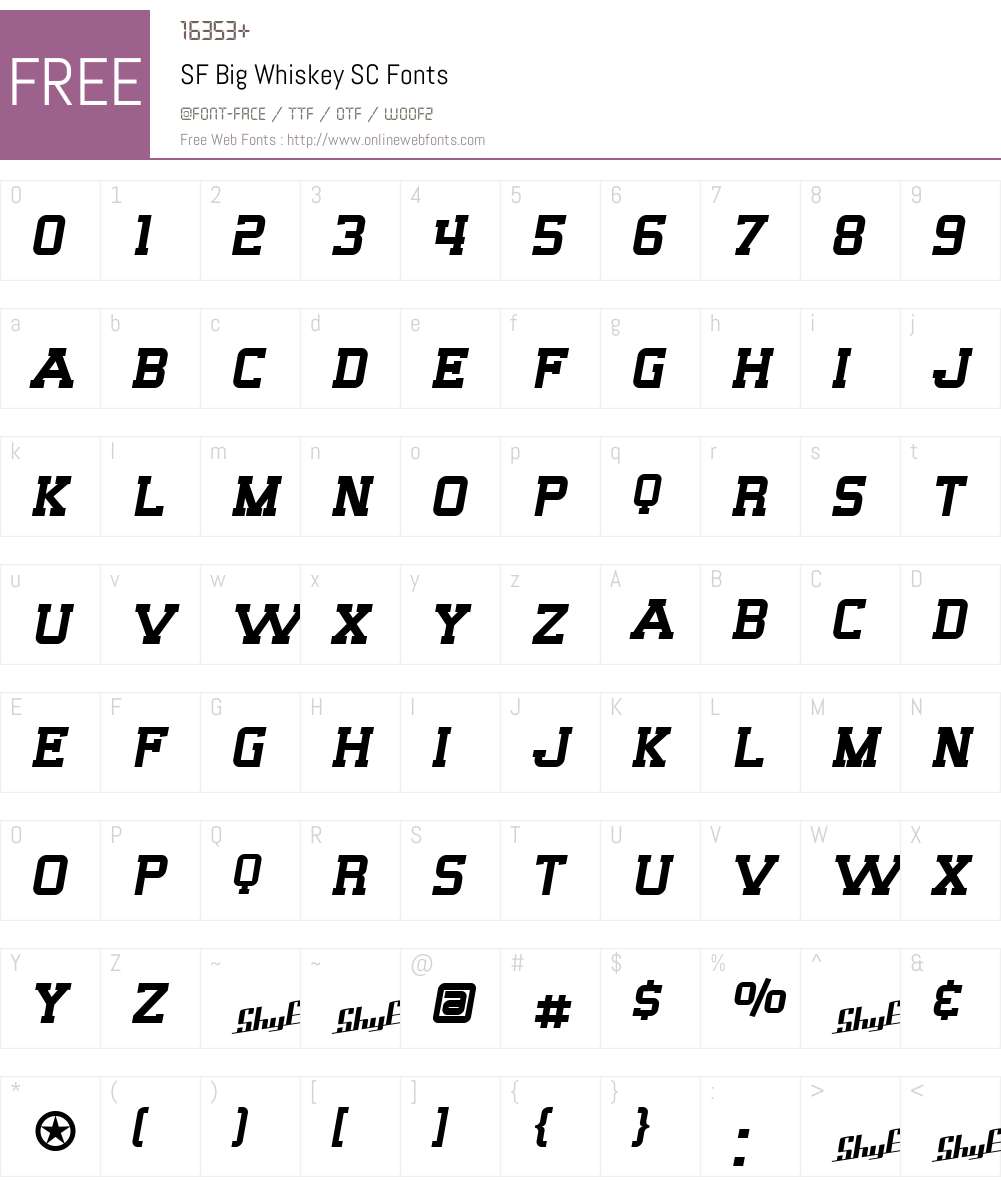 SF Big Whiskey SC Font Screenshots