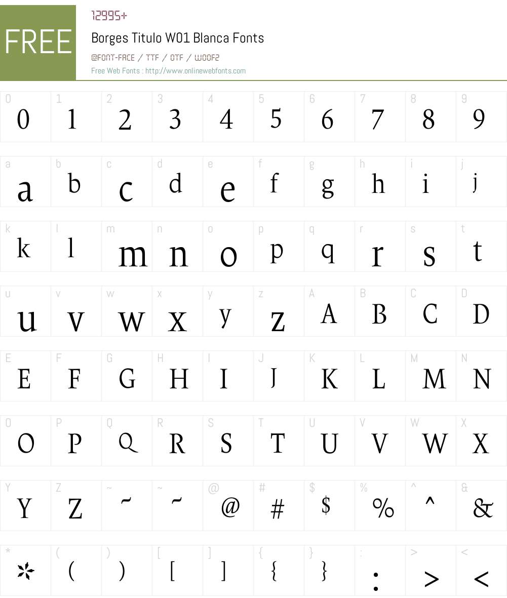 BorgesTituloW01-Blanca Font Screenshots