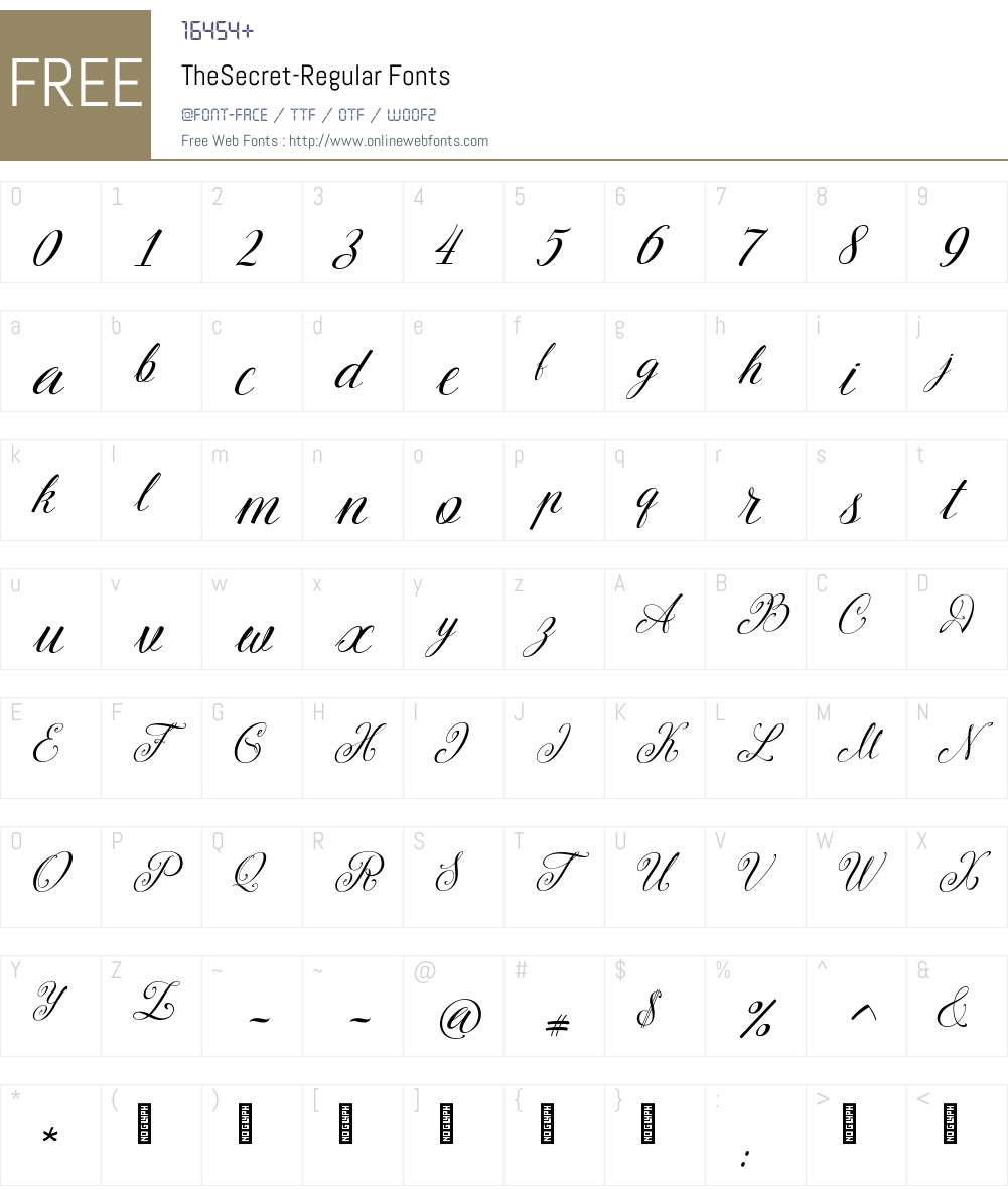 TheSecret Font Screenshots