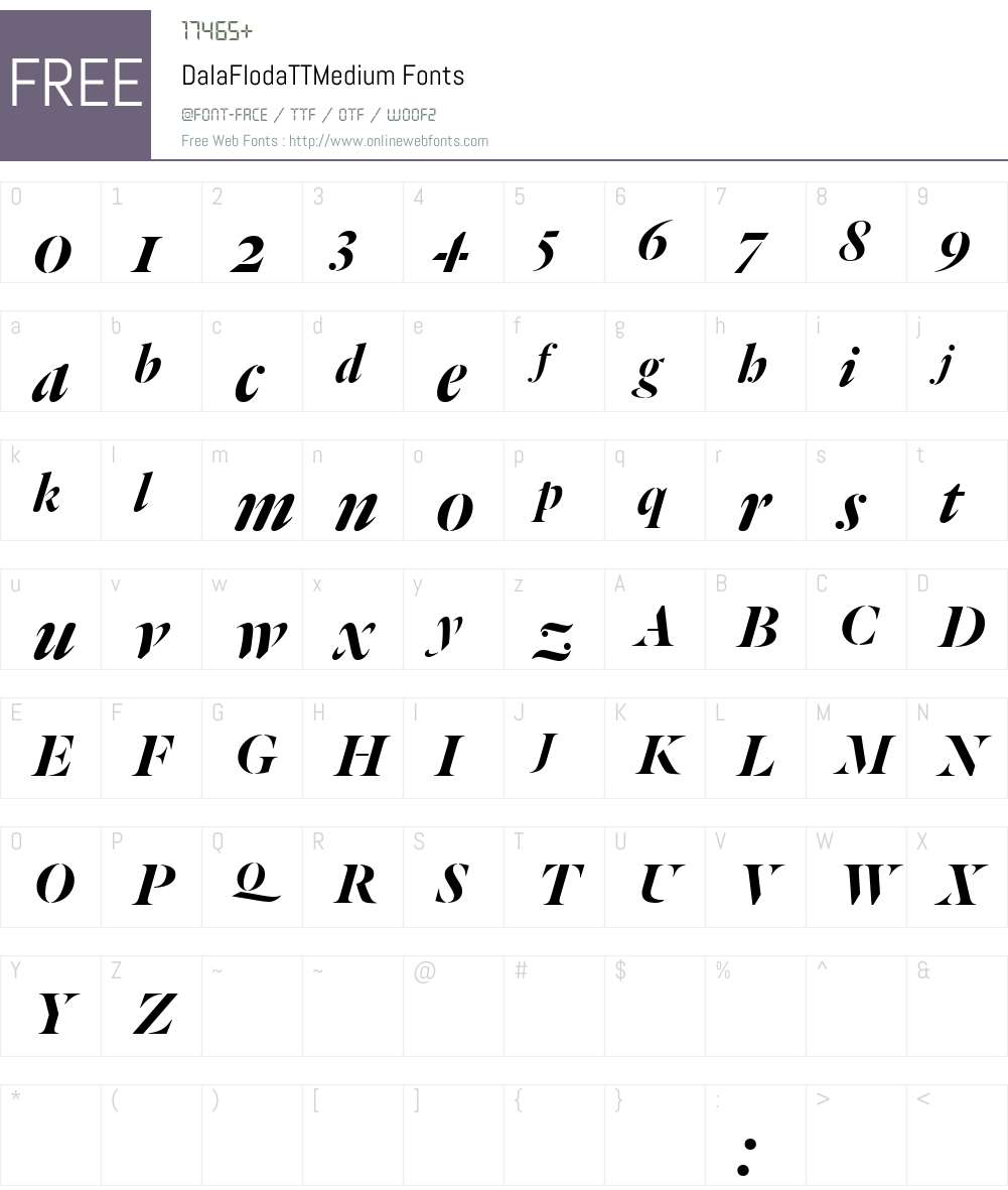 Dala Floda TT Medium Font Screenshots