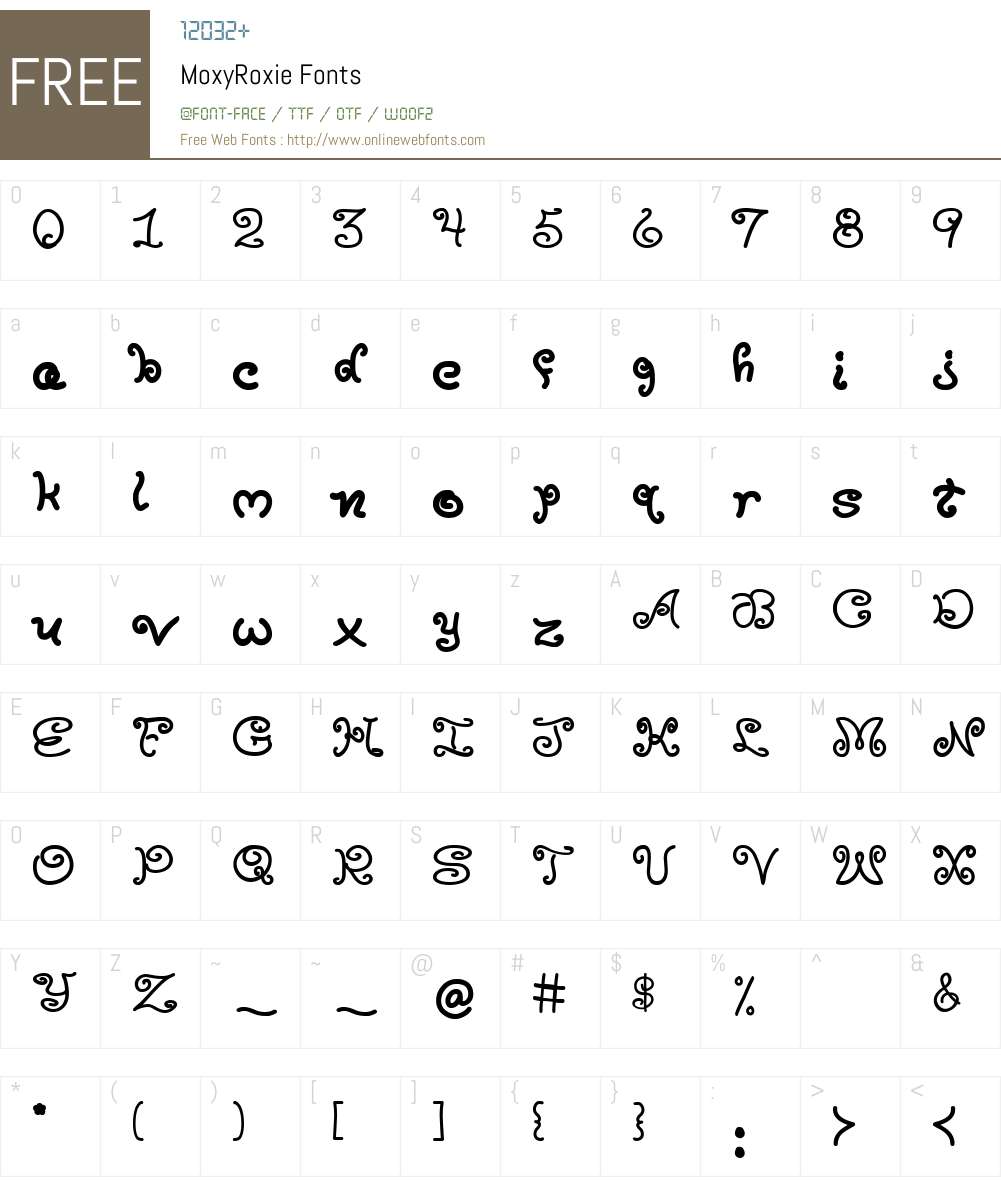 MoxyRoxie Font Screenshots