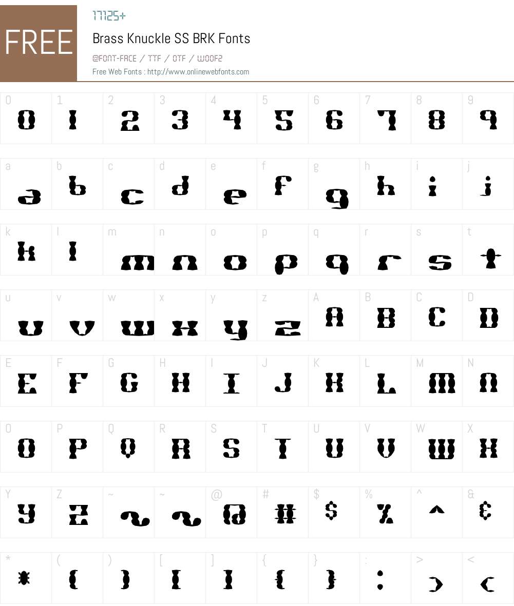Brass Knuckle SS BRK Font Screenshots