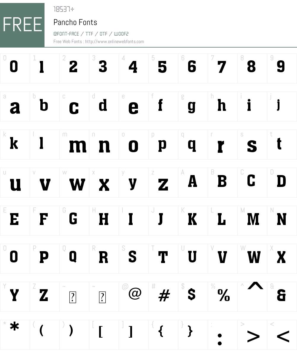 Pancho Font Screenshots