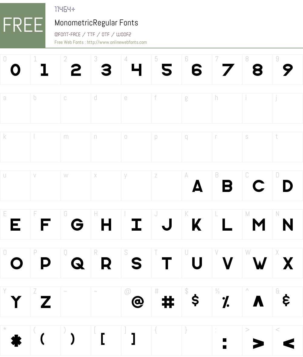 Monometric Font Screenshots