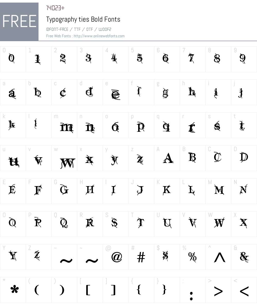 Typography ties Font Screenshots