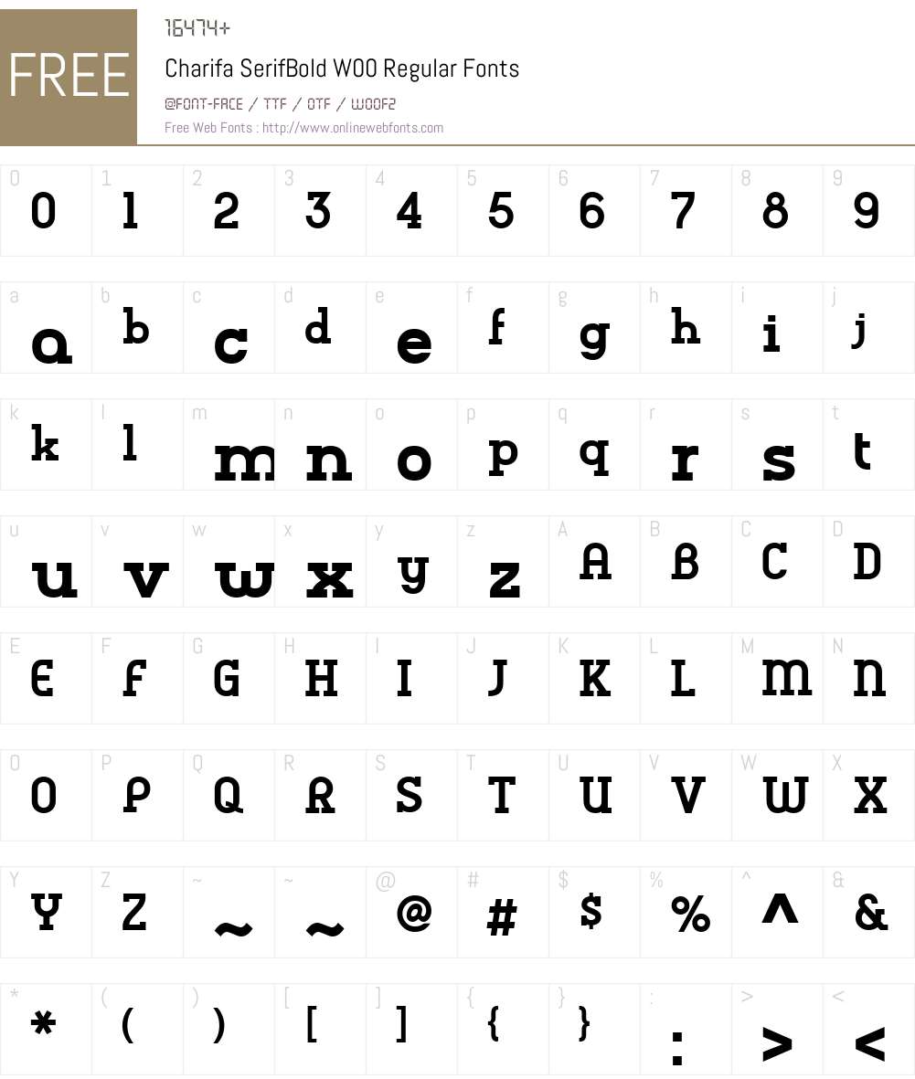 Charifa Serif Font Screenshots