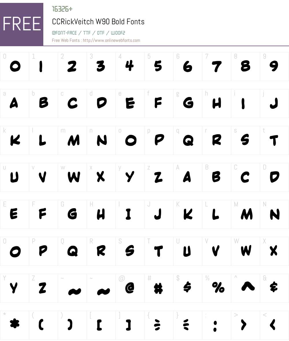 CCRickVeitchW90-Bold Font Screenshots