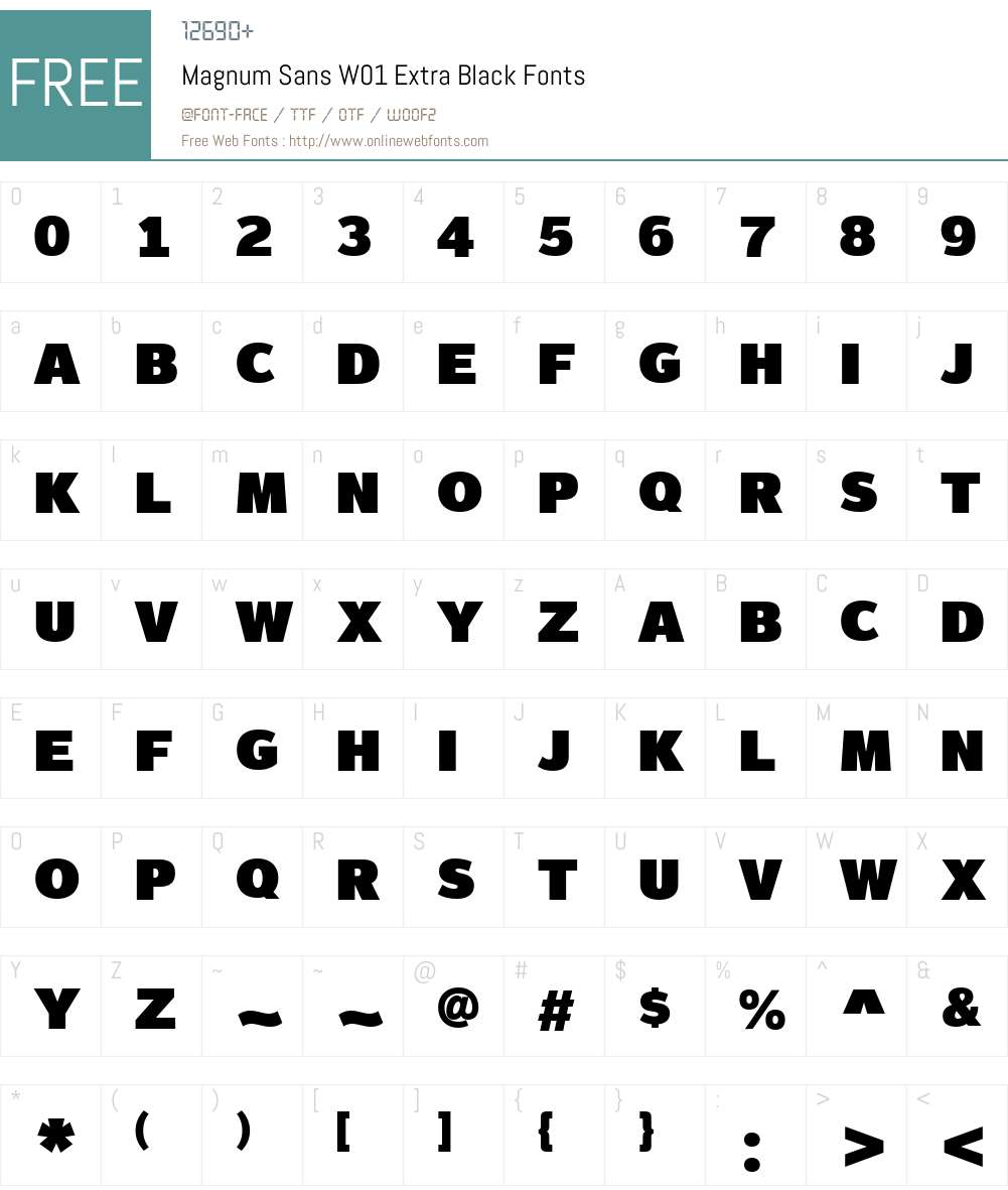MagnumSansW01-ExtraBlack Font Screenshots