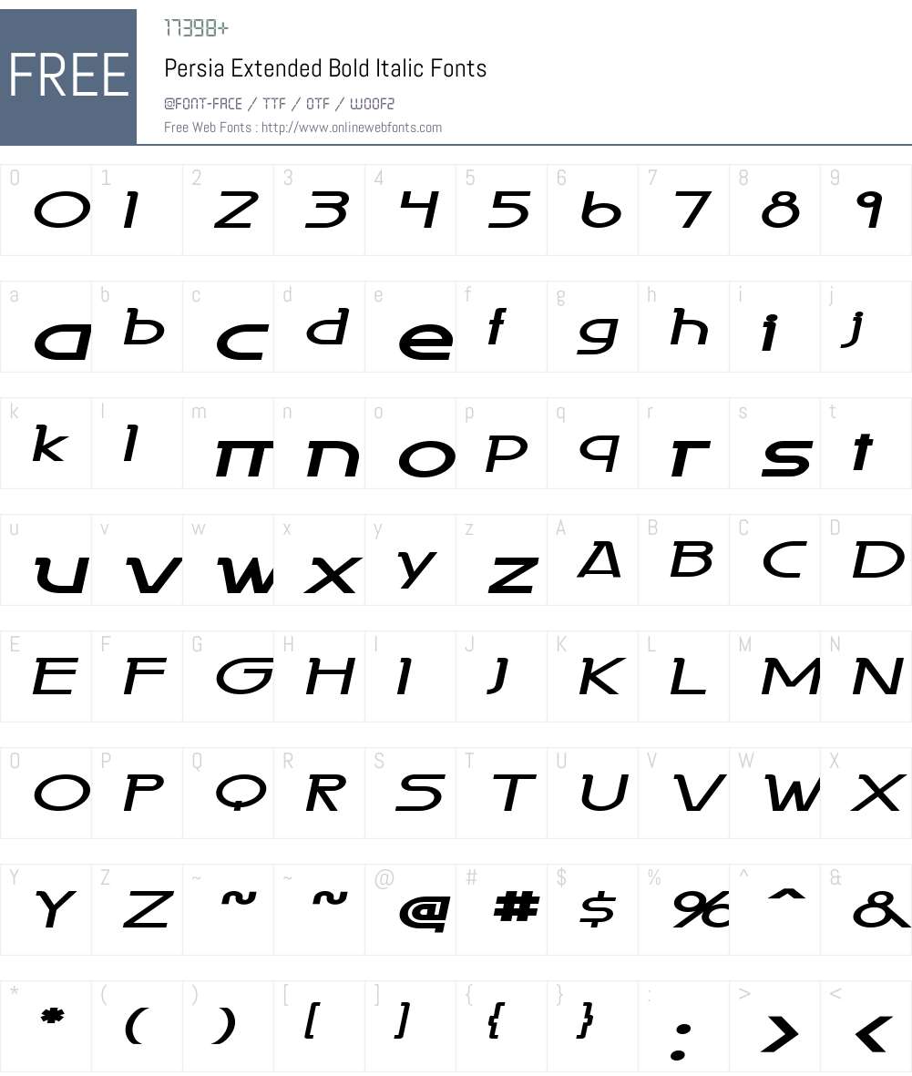 Persia Extended Font Screenshots