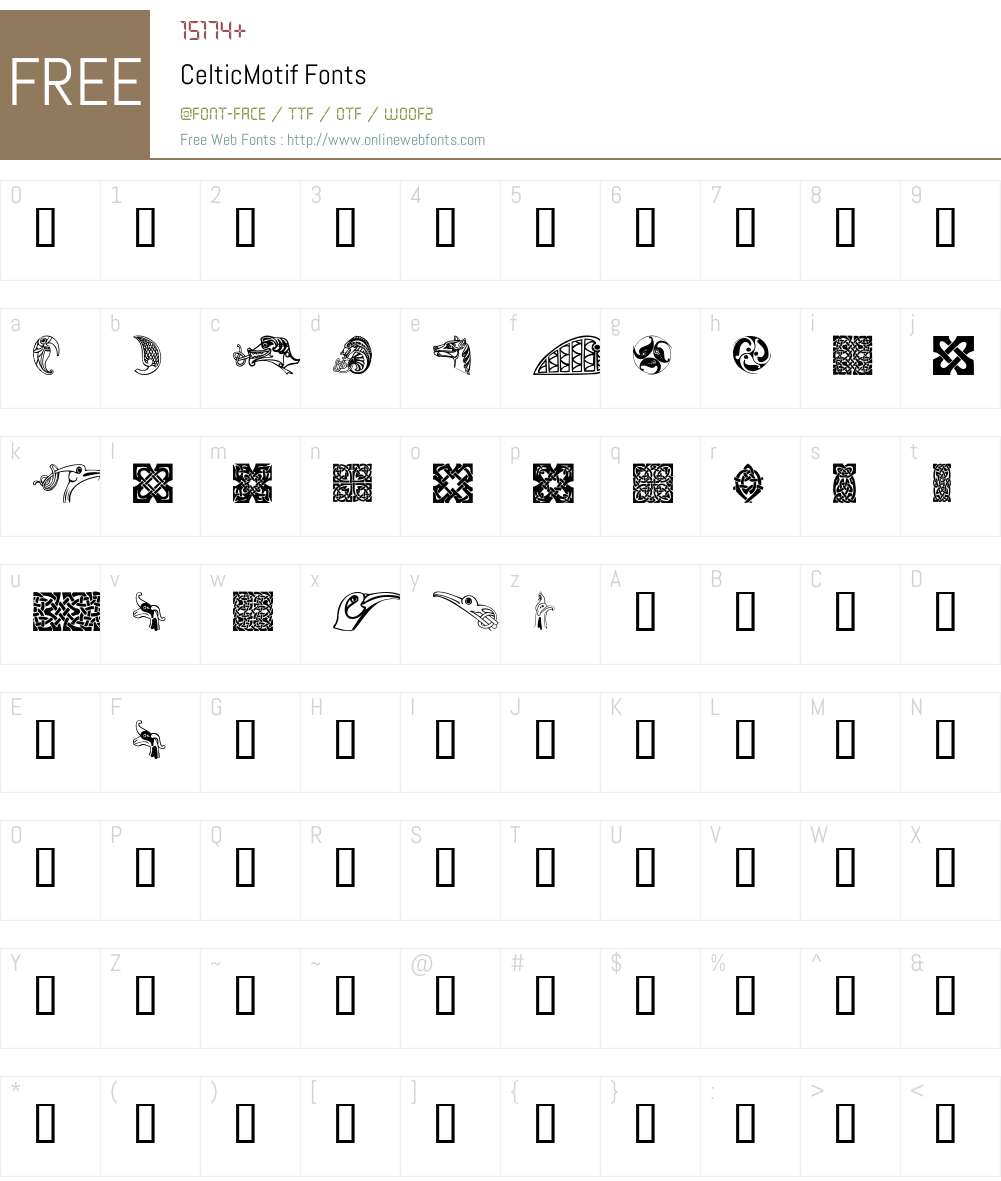 CelticMotif Font Screenshots