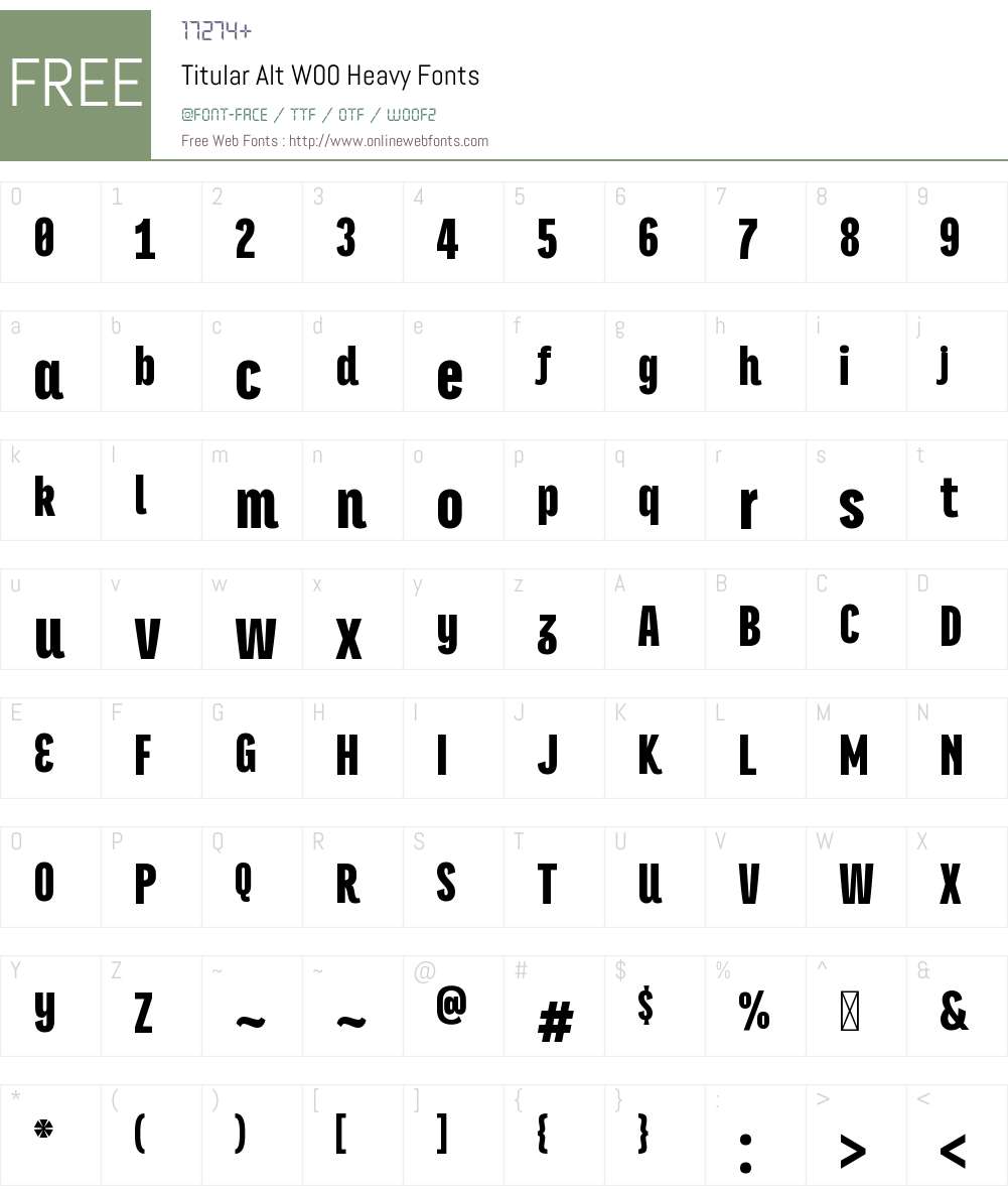 TitularAltW00-Heavy Font Screenshots
