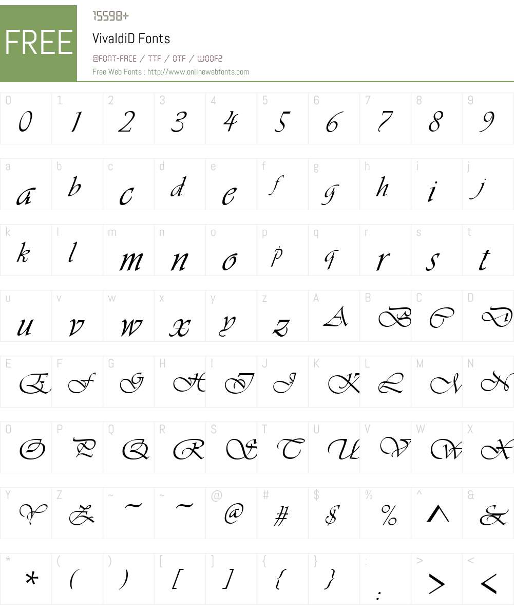 VivaldiD Font Screenshots