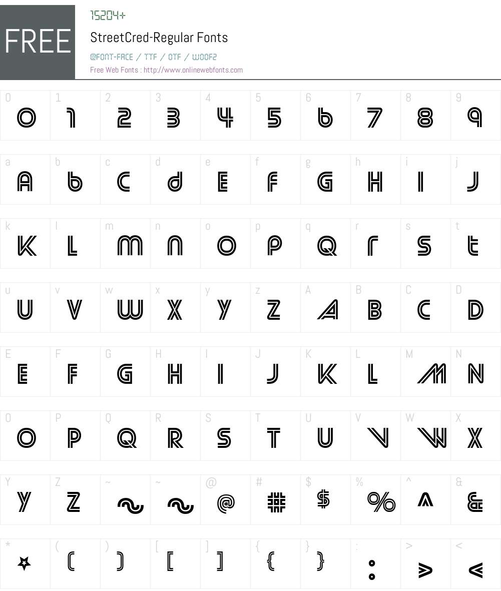 Street Cred Font Screenshots