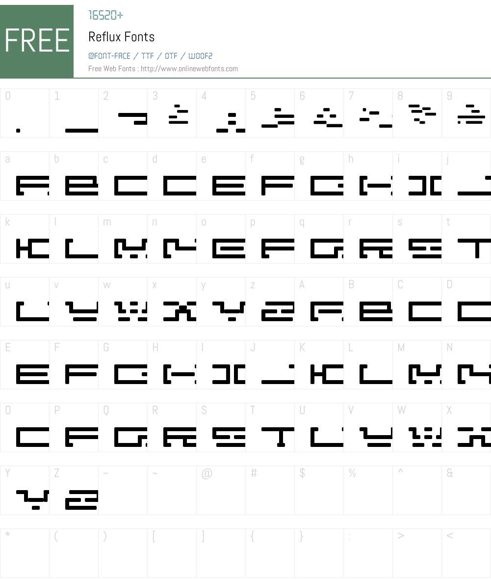 Reflux Font Screenshots