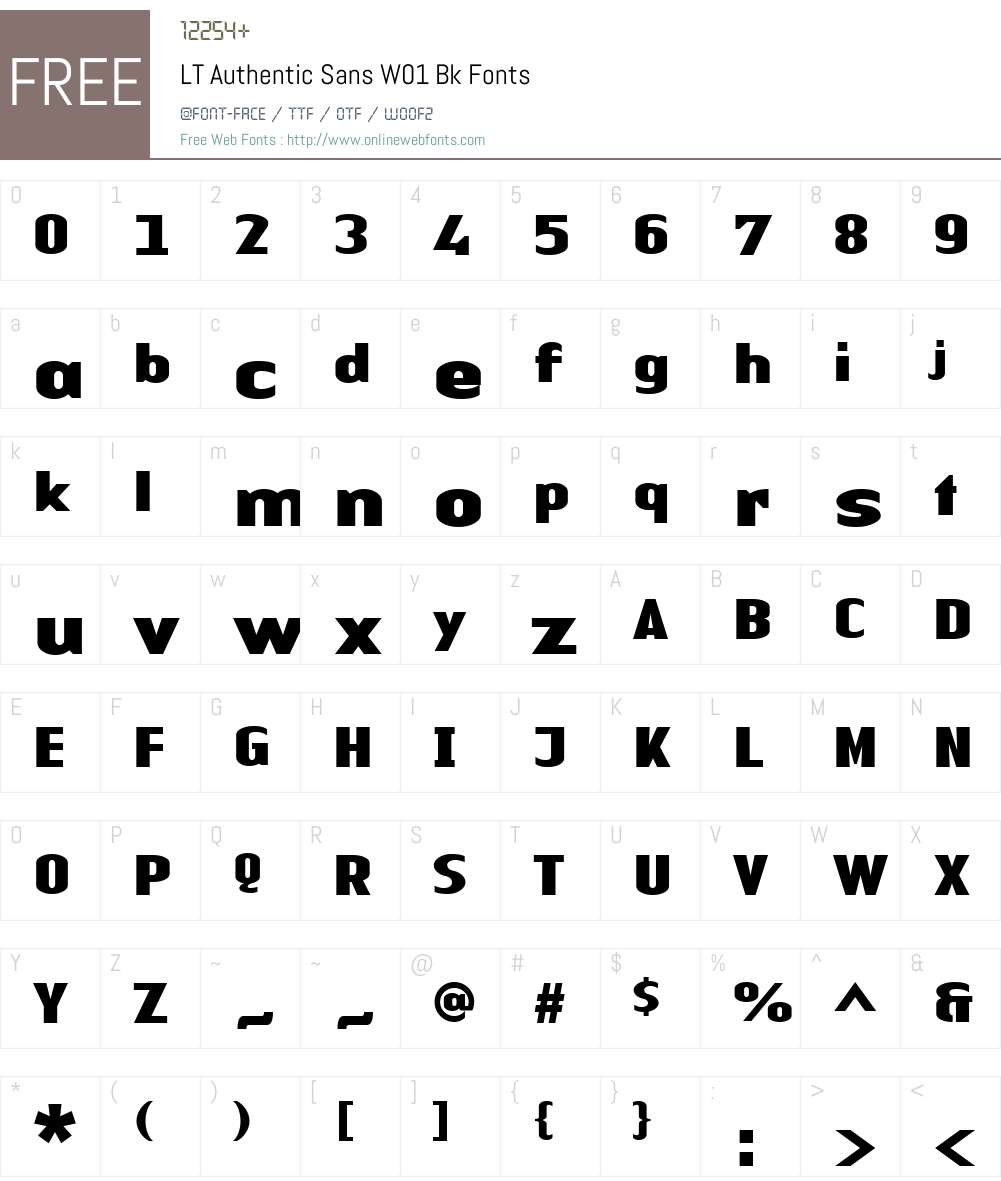 LTAuthenticSansW01-Bk Font Screenshots