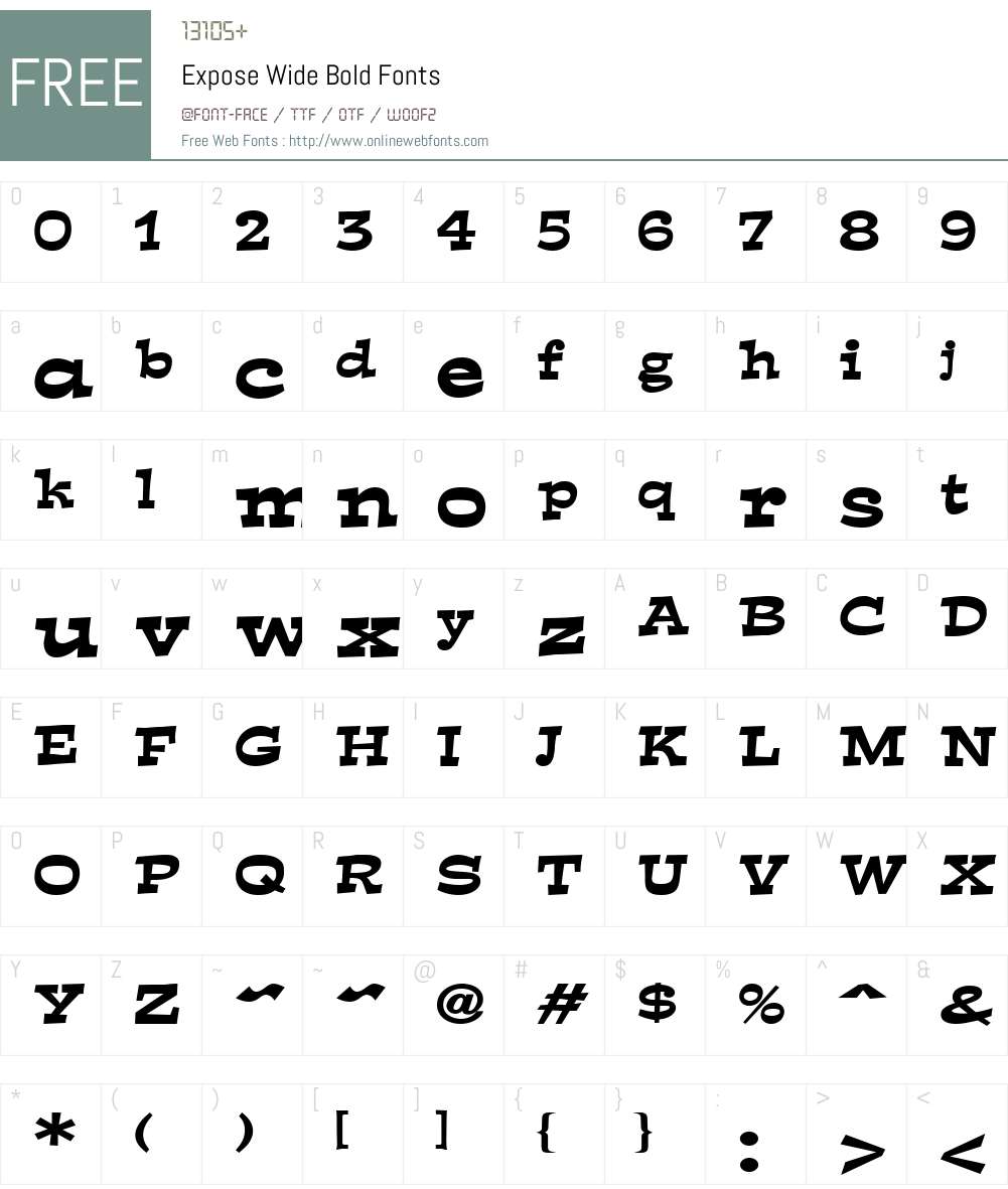 Expose Wide Font Screenshots