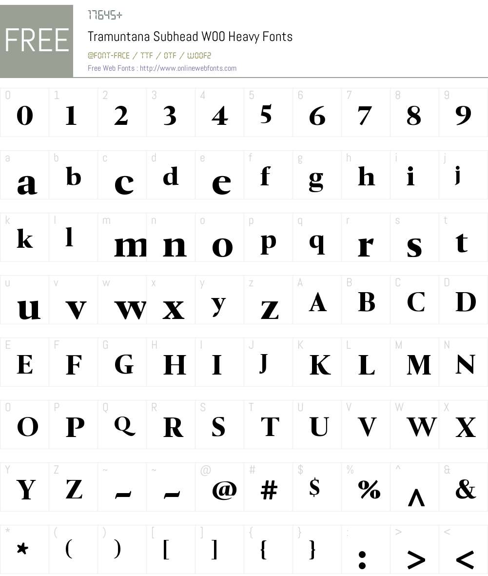 TramuntanaSubheadW00-Heavy Font Screenshots