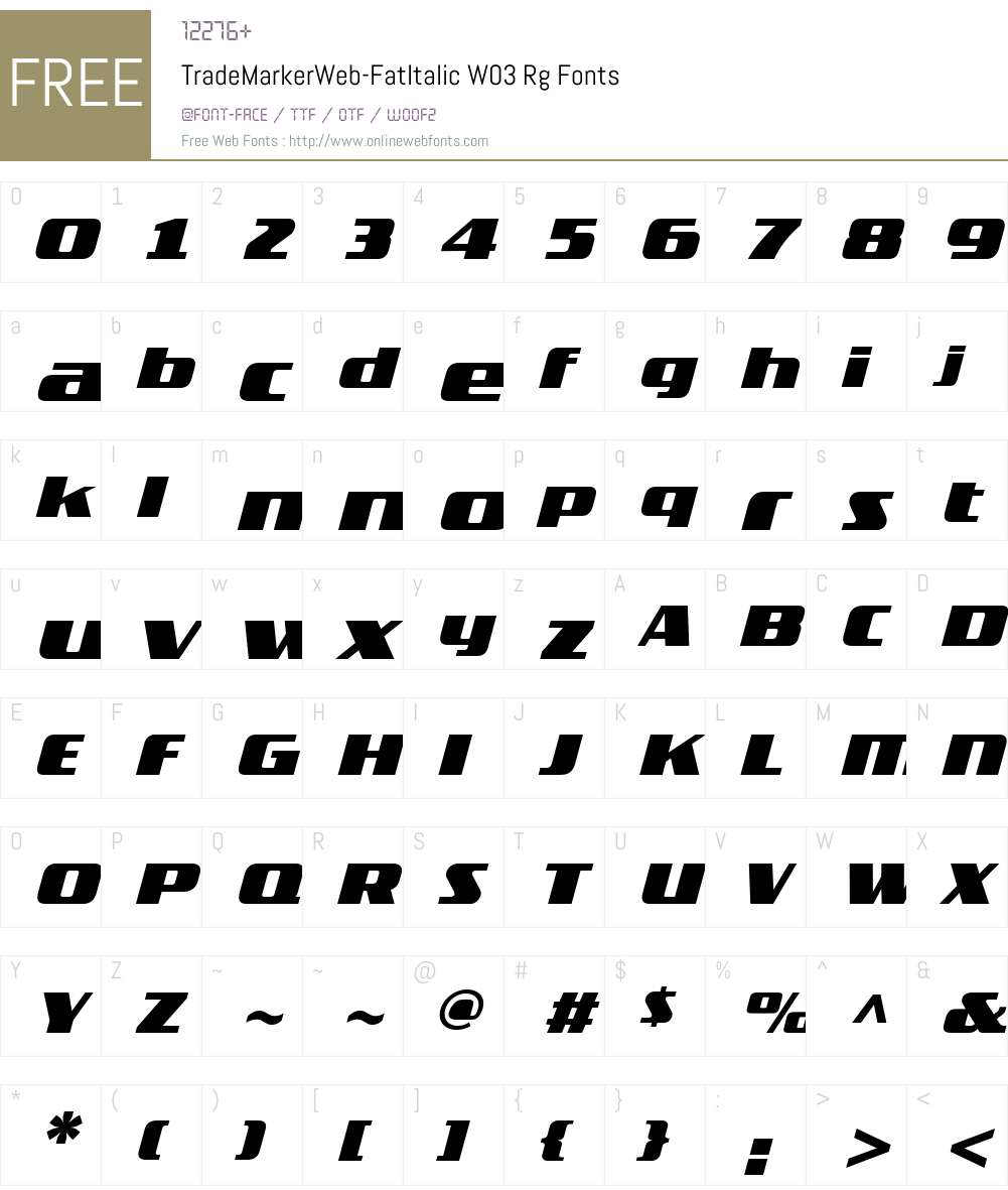 FF TradeMarker Font Screenshots