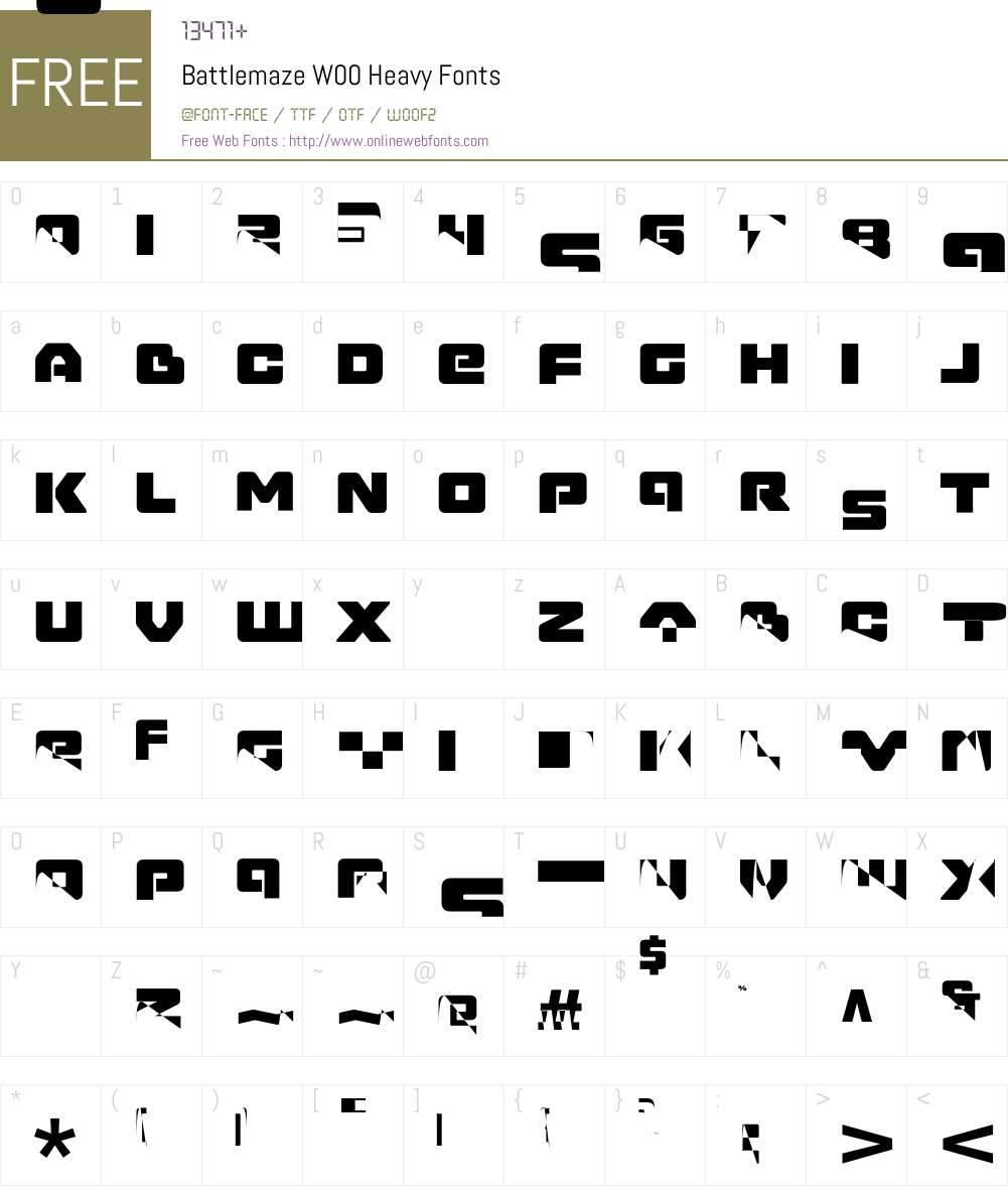 BattlemazeW00-Heavy Font Screenshots