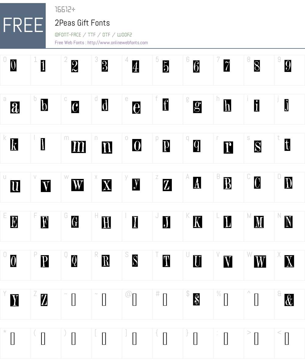 2Peas Gift Font Screenshots