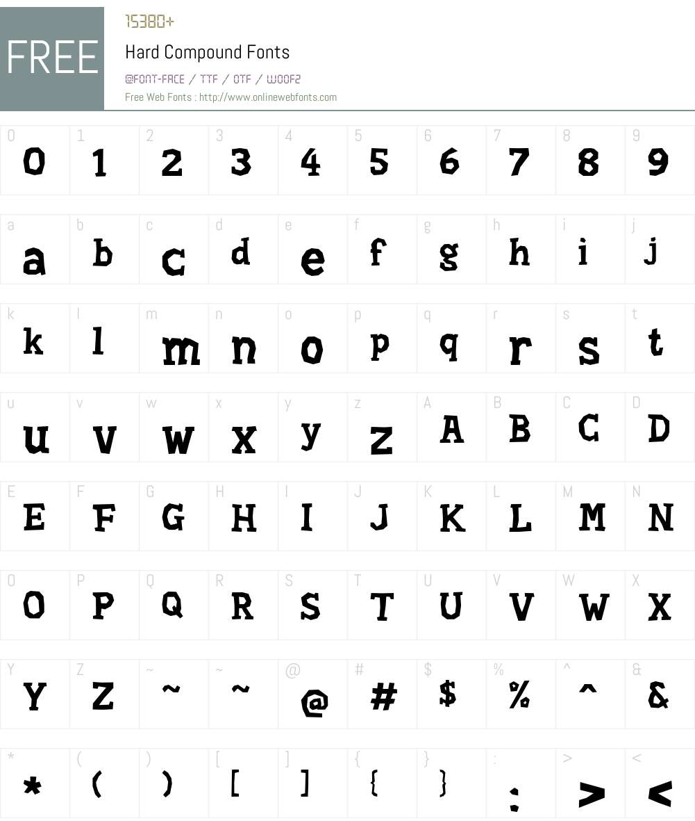 Hard Compound Font Screenshots
