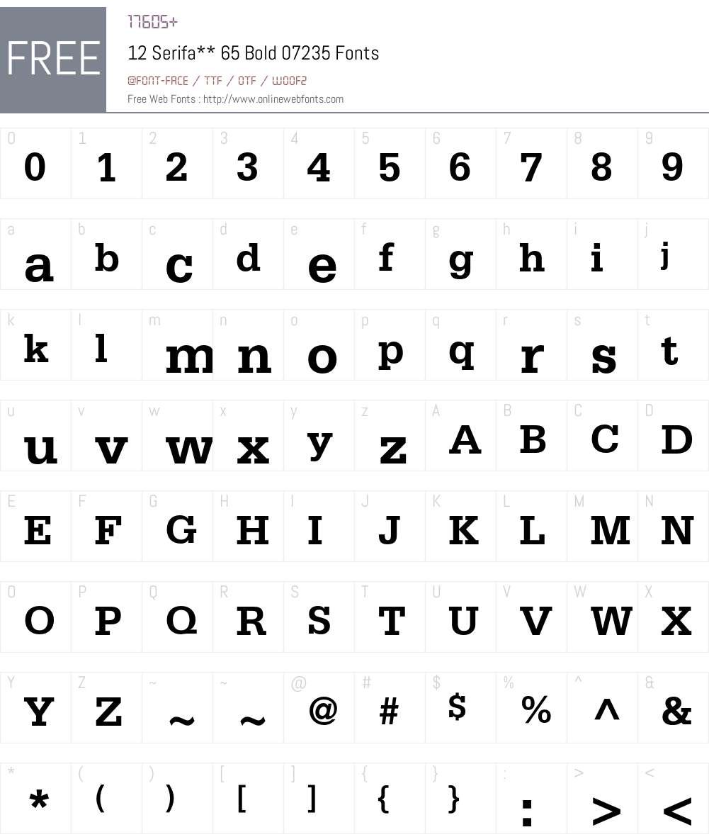 Serifa Font Screenshots